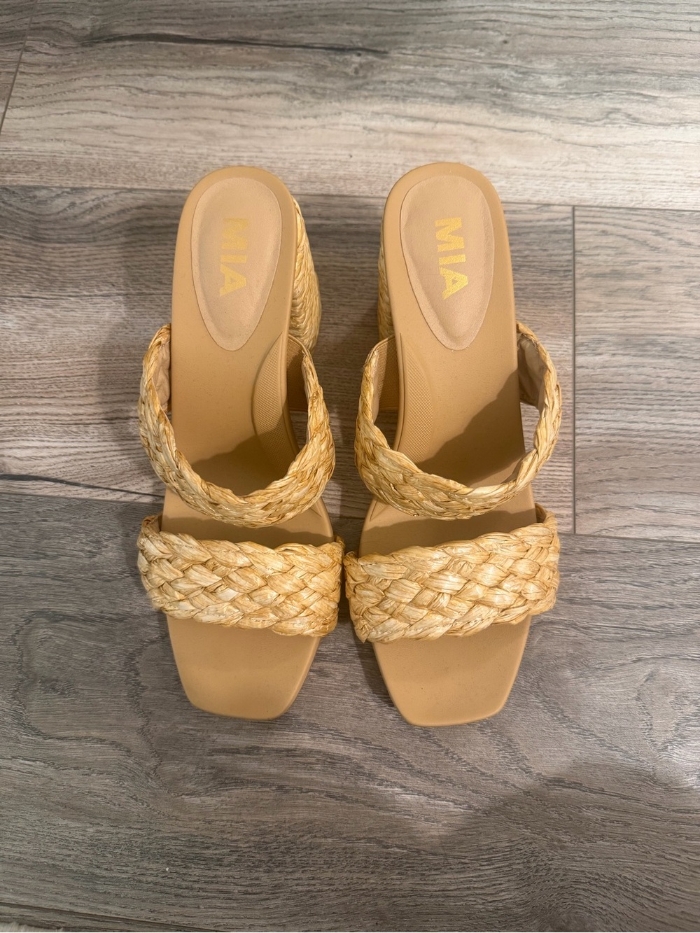 Nordstrom Braided Slide Heels in Natural Tan